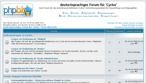 Screenshot Cyclos-Forum